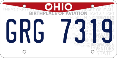 OH license plate GRG7319