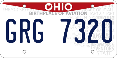 OH license plate GRG7320