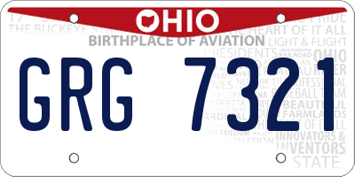 OH license plate GRG7321