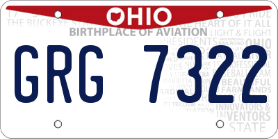 OH license plate GRG7322