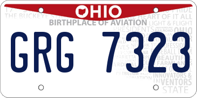 OH license plate GRG7323