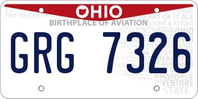 OH license plate GRG7326