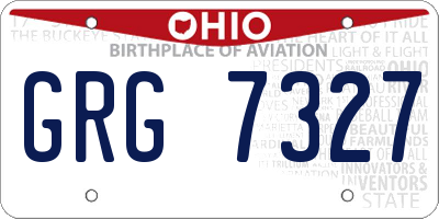 OH license plate GRG7327