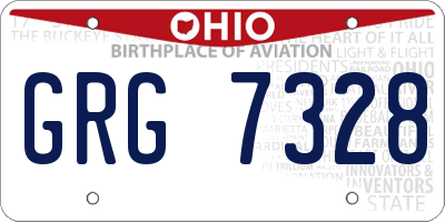 OH license plate GRG7328