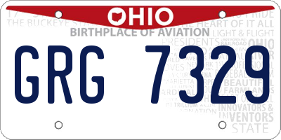 OH license plate GRG7329