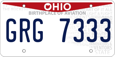 OH license plate GRG7333
