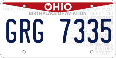 OH license plate GRG7335