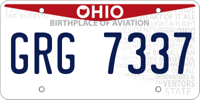 OH license plate GRG7337