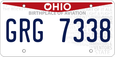 OH license plate GRG7338