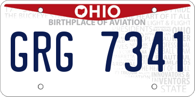OH license plate GRG7341