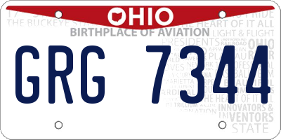OH license plate GRG7344