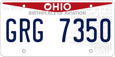 OH license plate GRG7350