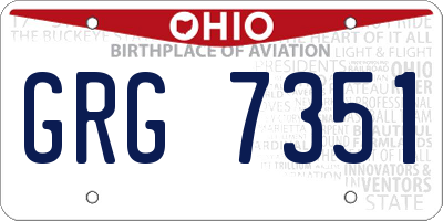 OH license plate GRG7351