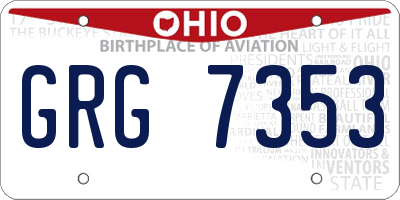 OH license plate GRG7353