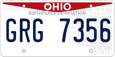 OH license plate GRG7356