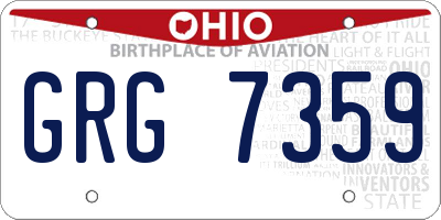 OH license plate GRG7359