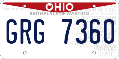OH license plate GRG7360