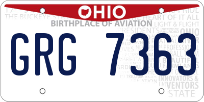 OH license plate GRG7363