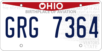 OH license plate GRG7364