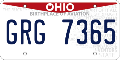 OH license plate GRG7365