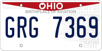 OH license plate GRG7369