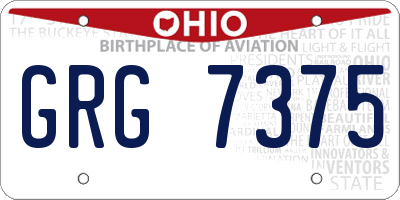 OH license plate GRG7375