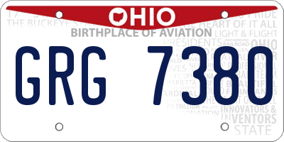 OH license plate GRG7380
