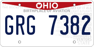 OH license plate GRG7382
