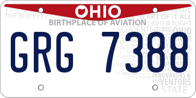 OH license plate GRG7388