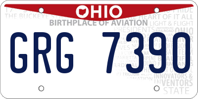 OH license plate GRG7390