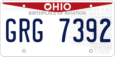 OH license plate GRG7392