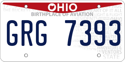 OH license plate GRG7393