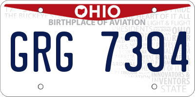 OH license plate GRG7394