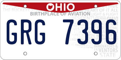 OH license plate GRG7396
