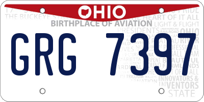 OH license plate GRG7397