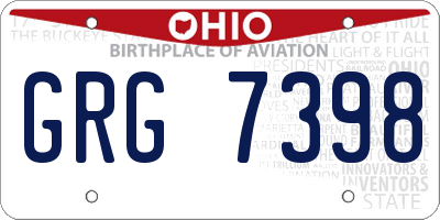OH license plate GRG7398