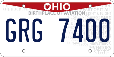OH license plate GRG7400