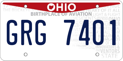 OH license plate GRG7401
