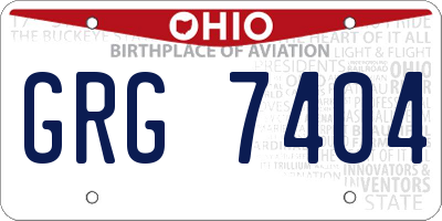 OH license plate GRG7404