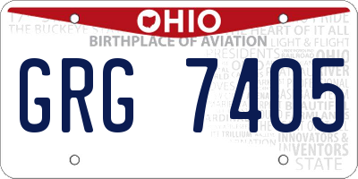 OH license plate GRG7405