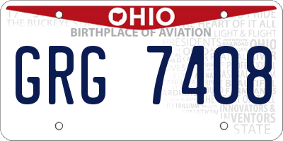 OH license plate GRG7408