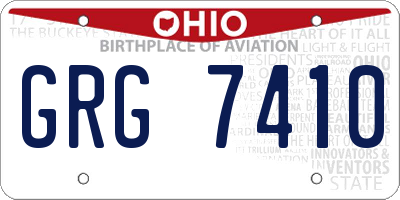 OH license plate GRG7410