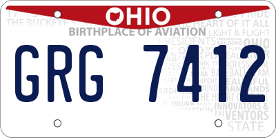 OH license plate GRG7412