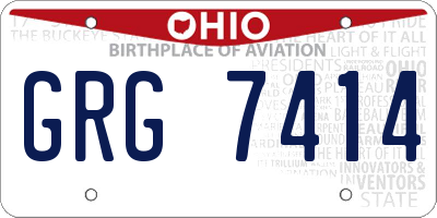 OH license plate GRG7414