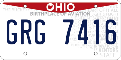 OH license plate GRG7416