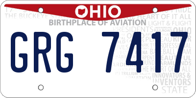 OH license plate GRG7417