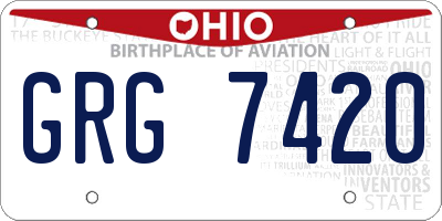 OH license plate GRG7420