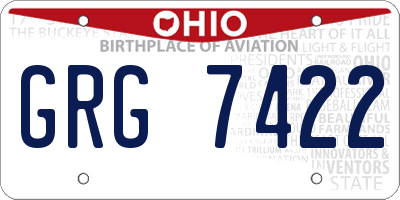 OH license plate GRG7422