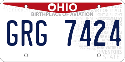 OH license plate GRG7424