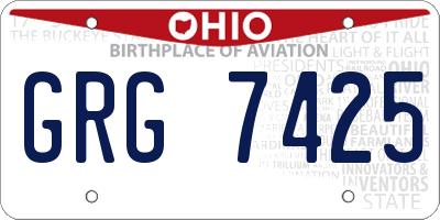 OH license plate GRG7425